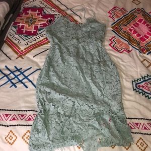 Mint blue lace dress